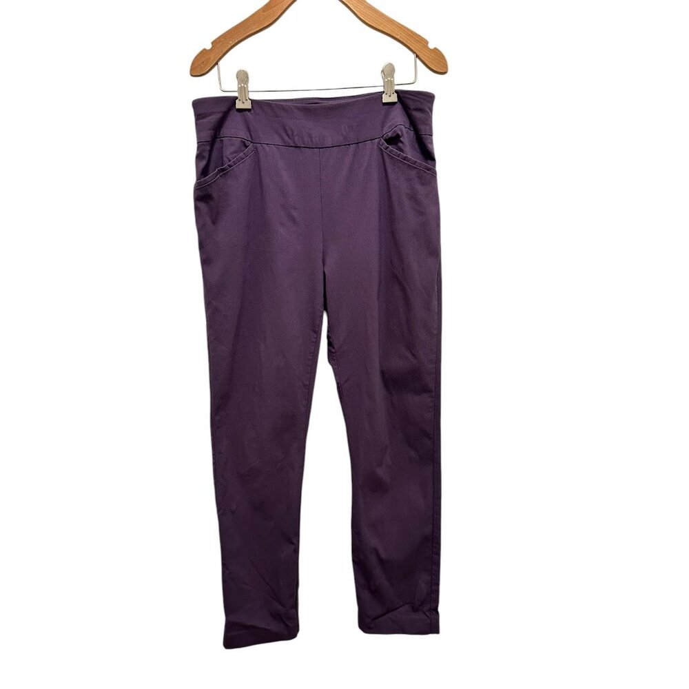 Chicos Fabulously Slimming Perfect Stretch Ankle Pants sz6 Purple